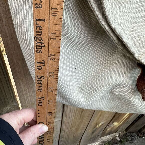 Jesslyn Blake Beige Canvas Leather Crossbody Messenger Bag Unisex - Picture 2 of 15